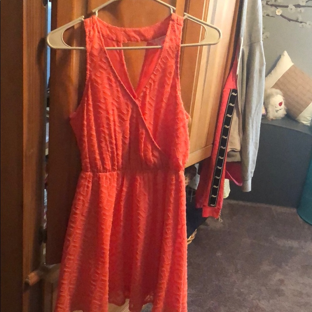 Peach colored dress